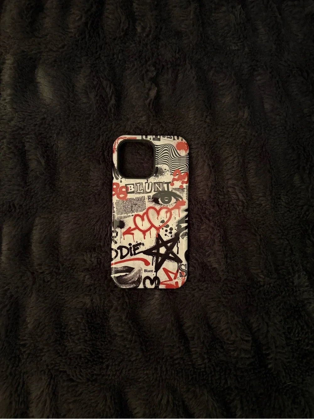 Graffiti Print Red & White Phone Case